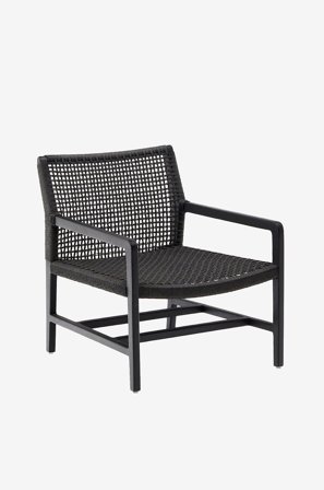 Kave Home - Sabolla-nojatuoli on valmistettu massiivisesta teak-puusta mustalla viimeistelyllä. - Musta - Nojatuolit ulkokäyttöön - - Homeroom