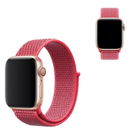 Apple Watch Series 5 40mm solid color nylon klockarmband - röd