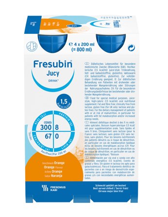 Fresubin Jucy Drink næringsdrikk appelsin 4x200 ml