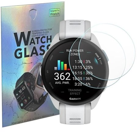 Hærdet Glas til Garmin Forerunner 165 / Forerunner 165 Music [Sæt af 2] Beskyttelsesfilm til Urskærm Anti-Rids Phonillico