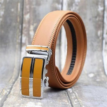 Kobentläderbälte Herr Blå/vit/brun/svart/röd 3,5CM Bredd Läderrem för Män Stor Storlek Automatiskt Spänne Bälte för Män 90-130CM