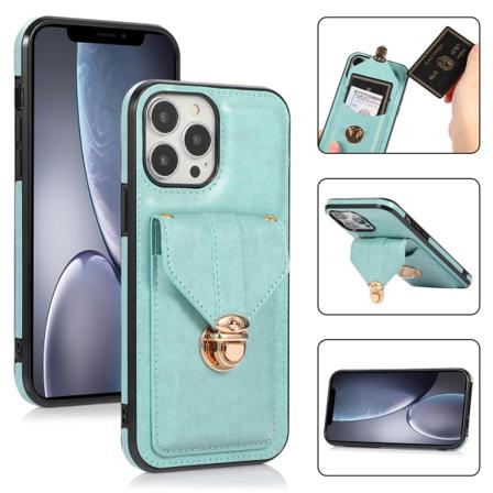 Silikonfodral För Iphone11 Pro Grön Sida Med Korthållare Plå