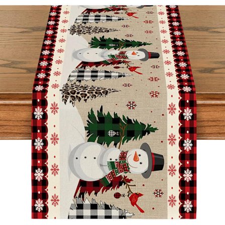 Snögubbe Julbordslöpare, Julbordslöpare för Matbord Snöflinga, Julbordslöpare, 33×180CM