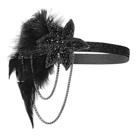 Vintage Hårtilbehør Fjær Hodeplagg Dekorativt Hårtilbehør Perlepannebånd Kvinner Hårbånd