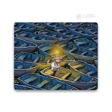 Liten musmatta tecknad Van Gogh Illustration PC Gamer-skåp Tangentbord Skrivbordsmatta Datorspelstillbehör Musmatta Animemattor ZY003238 30x35cm