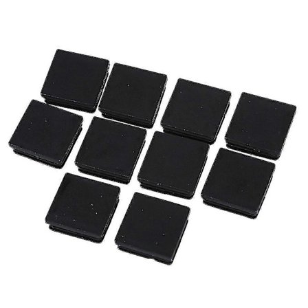 40 mm x 40 mm firkantede plastikrørindsatser, endepropper, sorte, 10 stk.