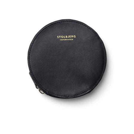 Stolbjerg Copenhagen Purse leather with brass details , Zwart , Dames , Maat: ONE Size Portefeuilles