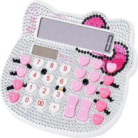 Women's Mini Calculator, Desktop Calculator 12 Digits with Large LCD Display and Sensitive Button, Solar and Battery Dual Power