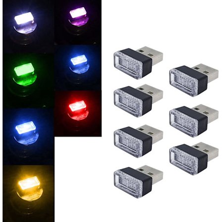 7 kpl USB-LED-auton sisätilan tunnelmavaloa, yöllä led-koriste