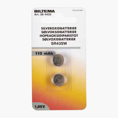 SR43SW Silveroxidbatteri 2 st. - Biltema