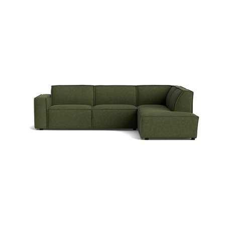 Lyon Højrevendt Hjørnesofa - Aragon Grøn - Tidløst Design - 289x218x80cm - Perfekt til Afslapning & Hygge - Holdbart og Komfortabelt Materiale