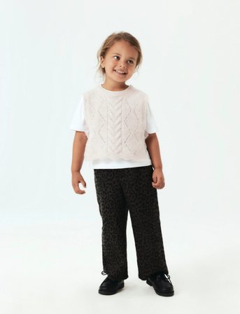 name it Nmfbella Wide Leo Twi Pants 3270-Hp - Black - 116
