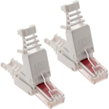 10 kpl RJ45 CAT 6 -liittimiä, työkaluja ei sisälly, luokka 6e -puristus