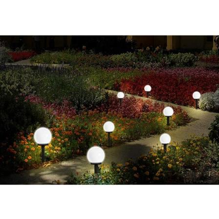 Sett med 2 LED utendørs solcellelamper Ball Design Earth Pin Socke,ZQKLA