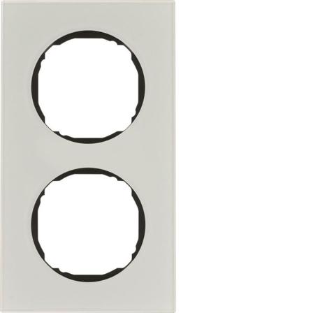 Hager 10122609 Peitekehys R.8, lasi, valkoinen 2-paikkainen, Katkaisijat & pistorasiat