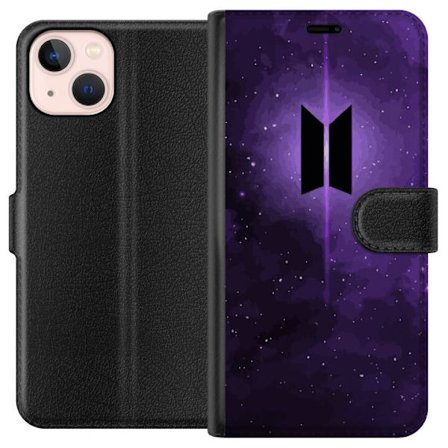 Kompatibel Tegnebogsetui til Apple iPhone 13 BTS-logo lilla galakse kpop hær-plakat rummet stjerne himmel koreansk musik band symbol ikon design