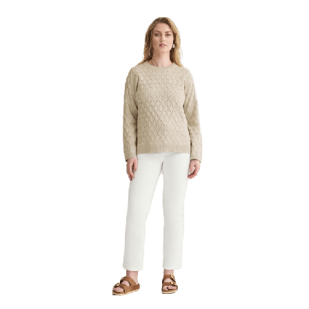 Newhouse Stickad Tröja Nova Tröjor Dam Beige S