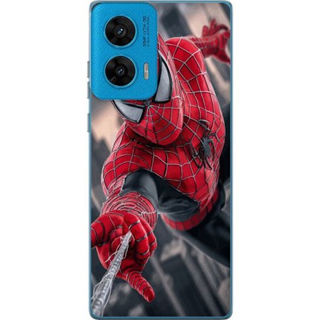 Kompatibelt Mobilskal till Motorola Motorola G96 Dynamisk Spider-Man-illustration i actionperspektiv, superhjältetema med rörelseekonomi och känsla