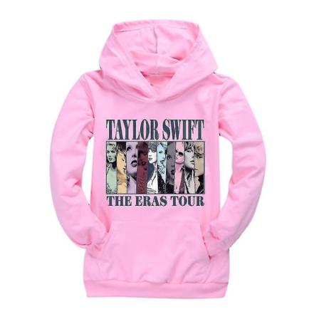 Pop Taylor Swift The Eras Tour Hoodie Barn for barn og jenter Langærmet hettegenser Casual Genser Genser Topper Julegaver Pink 13-14 Years