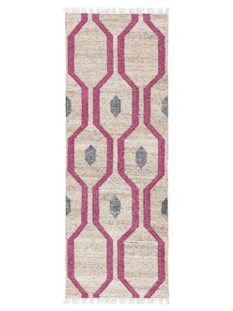 Cosmou Indoor/Outdoor Rug Washable 85X240 Small Pink Runner