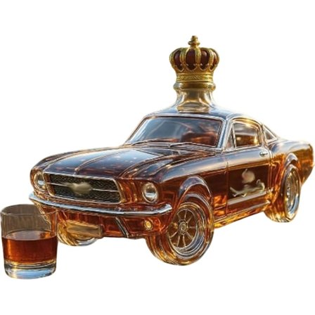 Whiskeykaraff, 400 ml bilformad glasflaska, 3D sportbilsdesign för hemmabar, Mustang spritdispenserbehållare för dryckesfest