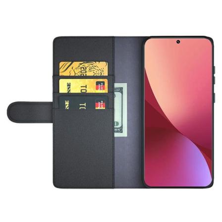Folio Flip Äkta Läder Plånboksfodral Xiaomi 12 Pro - Brun