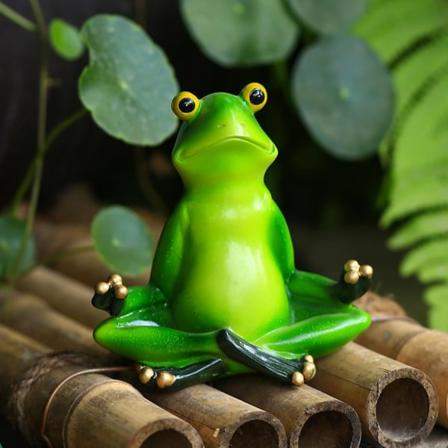 Sammakko patsaat, 10,2 cm / 4 tuuman hartsi meditoi sammakko patsaat, pöytä sammakko koriste, koristeellinen eläin maisema veistos kodin sisustukseen