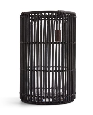 Lexington Rottinki kynttilänjalka medium lasilla, musta