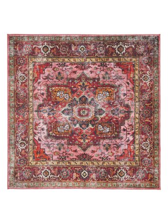 Vaskbart Stort Georgia Oriental Teppe - Rød/Rosa 240X240 Bomull