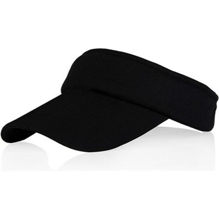 Solskjermer i flere farger for kvinner og damer, lang topp tykkere svettebånd justerbar hatt for golf sykling fiske tennis Black
