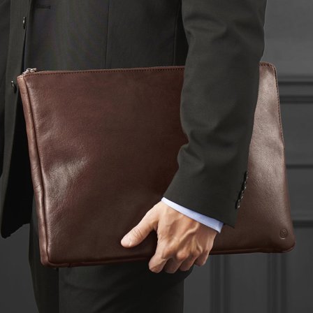 Custodia California in pelle marrone per laptop per uomini - Custodie per laptop