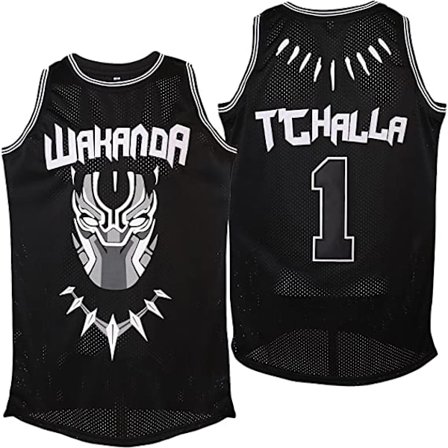 1 Svart Wakanda T'Challa Film Basketbolltröja Herr Svart —S