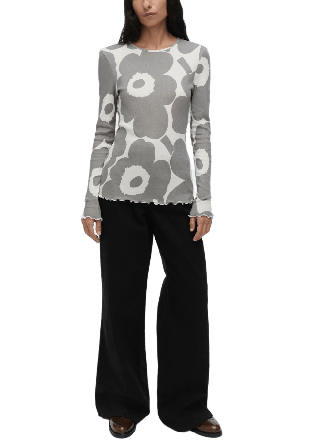 Marimekko FLORAALI UNIKKO T-shirt T-shirts & toppar Dam Grå XS