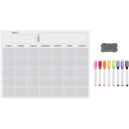 A3 Magnetisk Whiteboard Kalender Slettbar Tavle Sett Ukeplanlegger Whiteboard for Kjøleskap Kjøkken Hjem 17X12 Tommer-XF6-