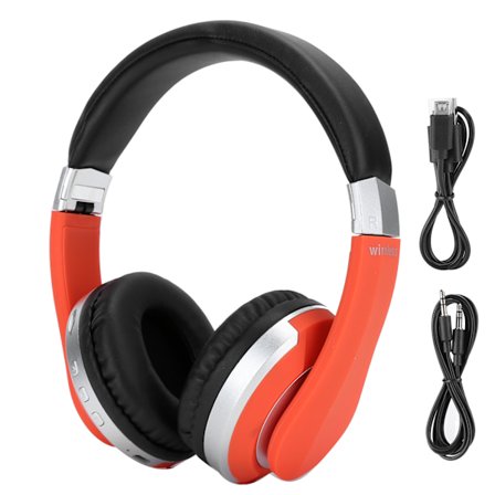 Vikbara Bluetooth-hörlurar Trådlösa Över-örat Stereo Hörlurar med Mikrofon Spelhörlurar Orange