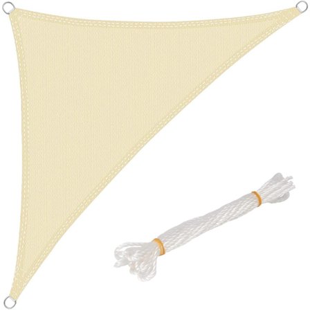 Rootz Sun Sail Sunshade - UV Protection Canopy - vindtæt husly - Tårebestandigt stof - 3.6x3.6x5.1m - Brun farve