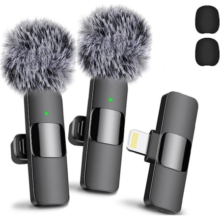 Trådløs mikrofon for iPhone iPad Lavalier-mikrofon for videoopptak Podcast-mikrofon Asmr Tiktok