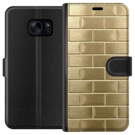 Plånboksfodral till Samsung Galaxy S7 med Gyllene Murstenar