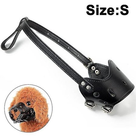 Hundemundkurv i PU-læder Anti-bid og Anti-indtagelse Hundemundkurv (1 stk, sort)