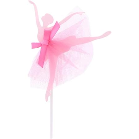 5 kpl Ballerina-tyttöjen cupcake-tikkuja syntymäpäiväkakun koristeeksi cocktail-koristetikut hää-syntymäpäiväjuhlatarvikkeet (punainen)