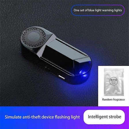 Bil Solcellsdriven Trådlös Stöldskydd Varningslampa LED Blinkande Ljus LED Alarm Falskt Stöldskydd Dekorativt Ljus