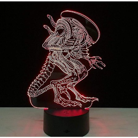 Alien Vs Predator 3D Lysende Stemningslampe 7 Farver Skiftende Lampe