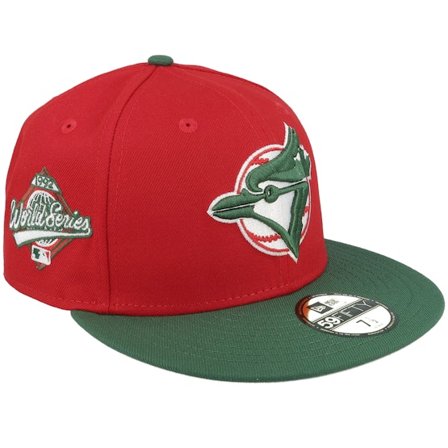 New Era - MLB Red fitted Czapka Z Daszkiem - Toronto Blue Jays 59FIFTY 92 World Series Scarlet/Pine Fitted @ Hatstore