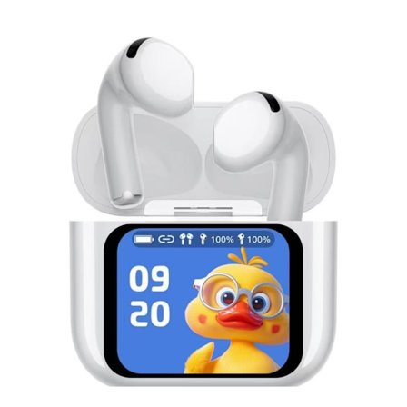 Trådlösa Bluetooth-hörlurar, brusreducerande Bluetooth-hörlurar, fullfärgsskärm in-ear-hörlurar, kompatibla med iPhone och Android.