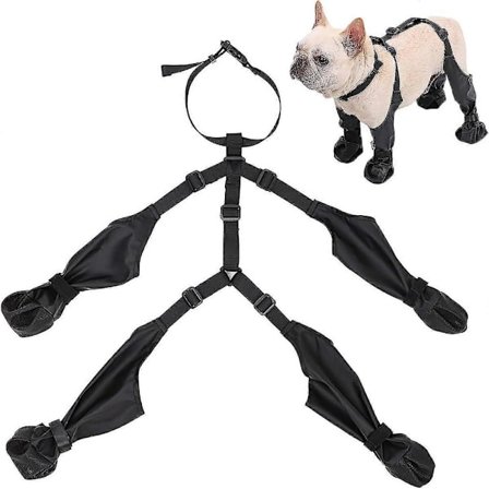 Justerbare vandtætte hundestøvler med benvarmere, hundepotebeskytter med ekstra rem