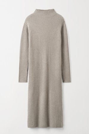 Soft Goat - Turtleneck Dress - Cashmere dress - L - Greige