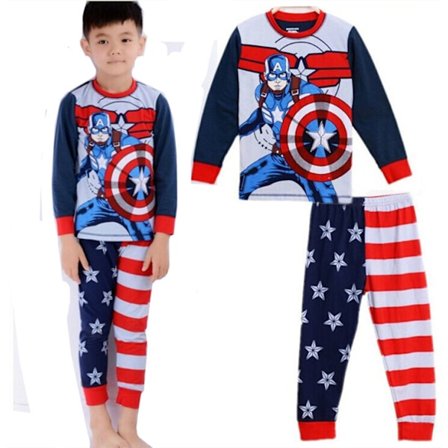 Mote Iron Man Gutt Pyjamas Sett Barne Tegneserie Pyjamas Todelt Sett 4