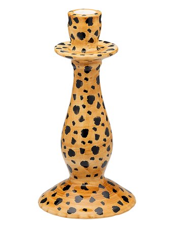 Anna + Nina Leopard Candle Holder - Brown - H24CM