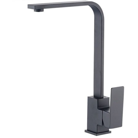 360° Svart Kökskran för Enkla och Dubbla Hoar Krom Svängbar