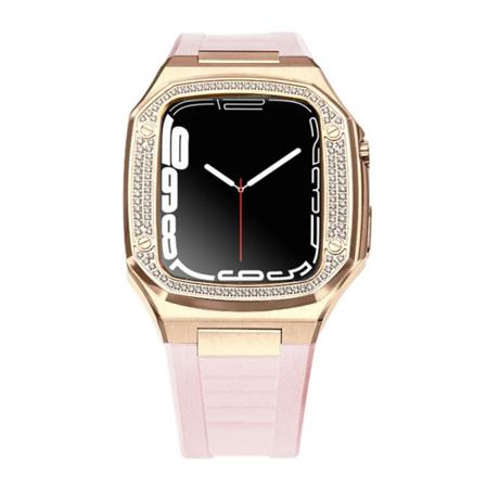 Noorzai S-apple Watch Lyx-fodral & Band Strass Diamanter Rosa Ro Rosa Guld